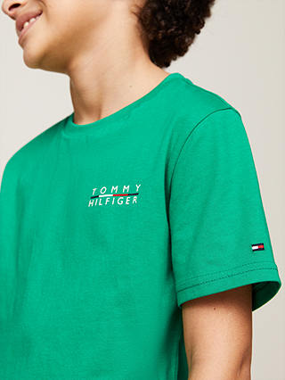 Tommy Hilfiger Kids' Logo Pyjama Tops, Pack Of 2, Green