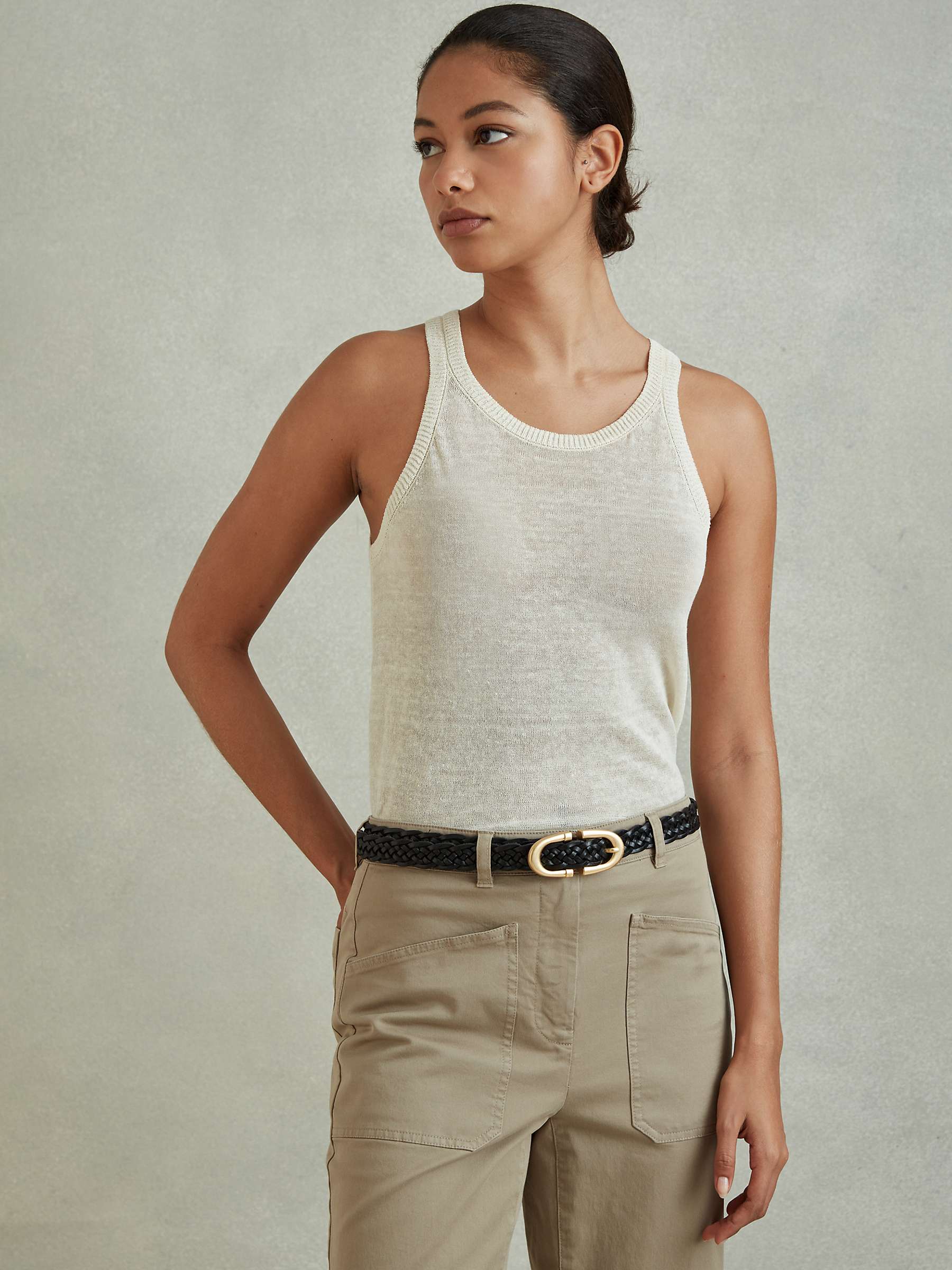 Buy Reiss Bailey Woven Leather Belt Online at johnlewis.com