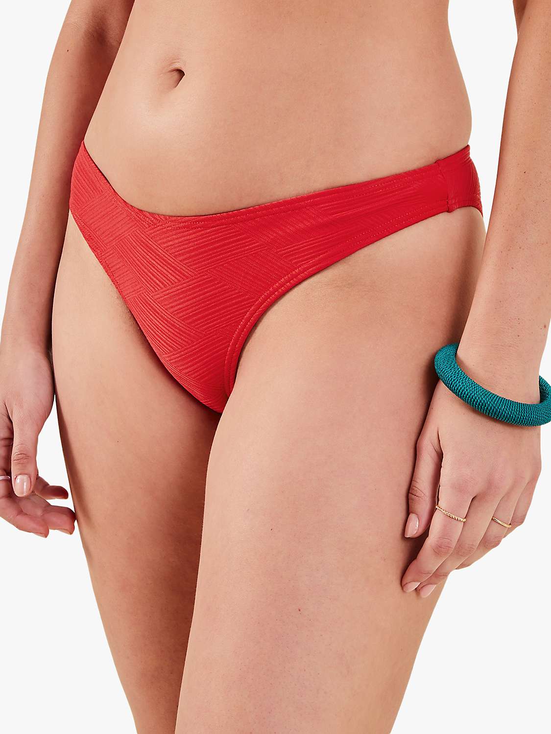 Buy Accessorize Textured Bikini Bottoms, Red Online at johnlewis.com