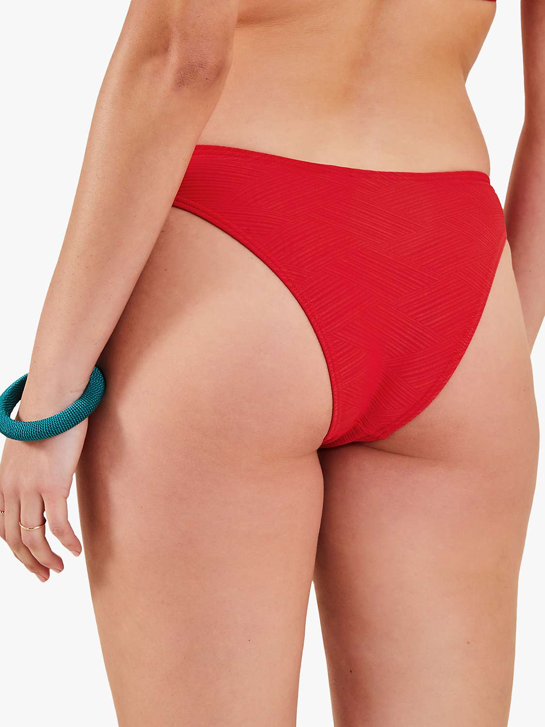 Buy Accessorize Textured Bikini Bottoms, Red Online at johnlewis.com