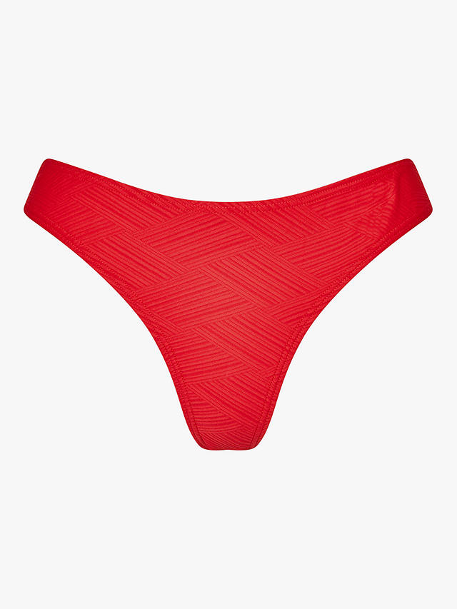 Accessorize Textured Bikini Bottoms, Red