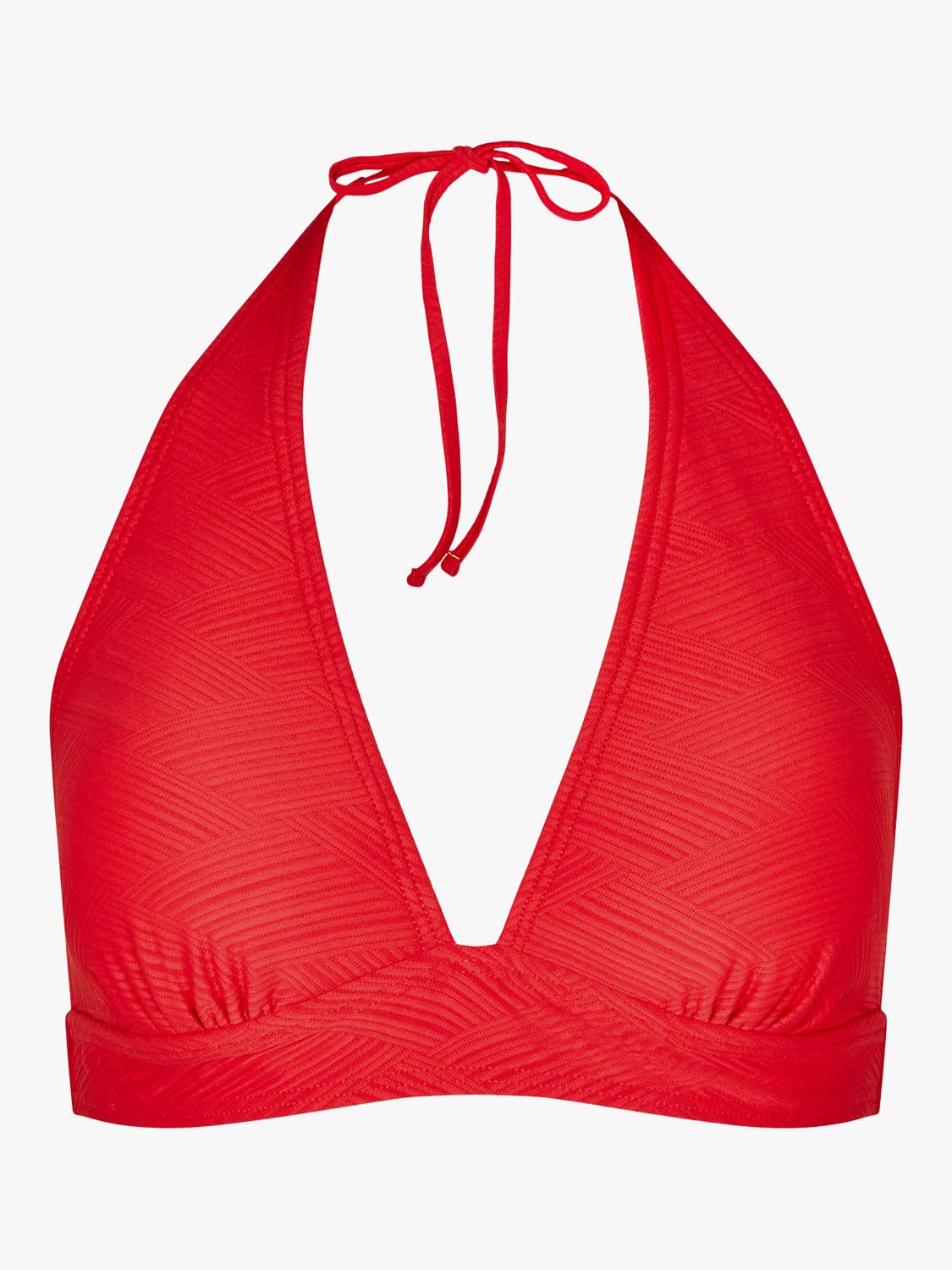 Accessorize Textured Triangle Bikini Top, Red, 6