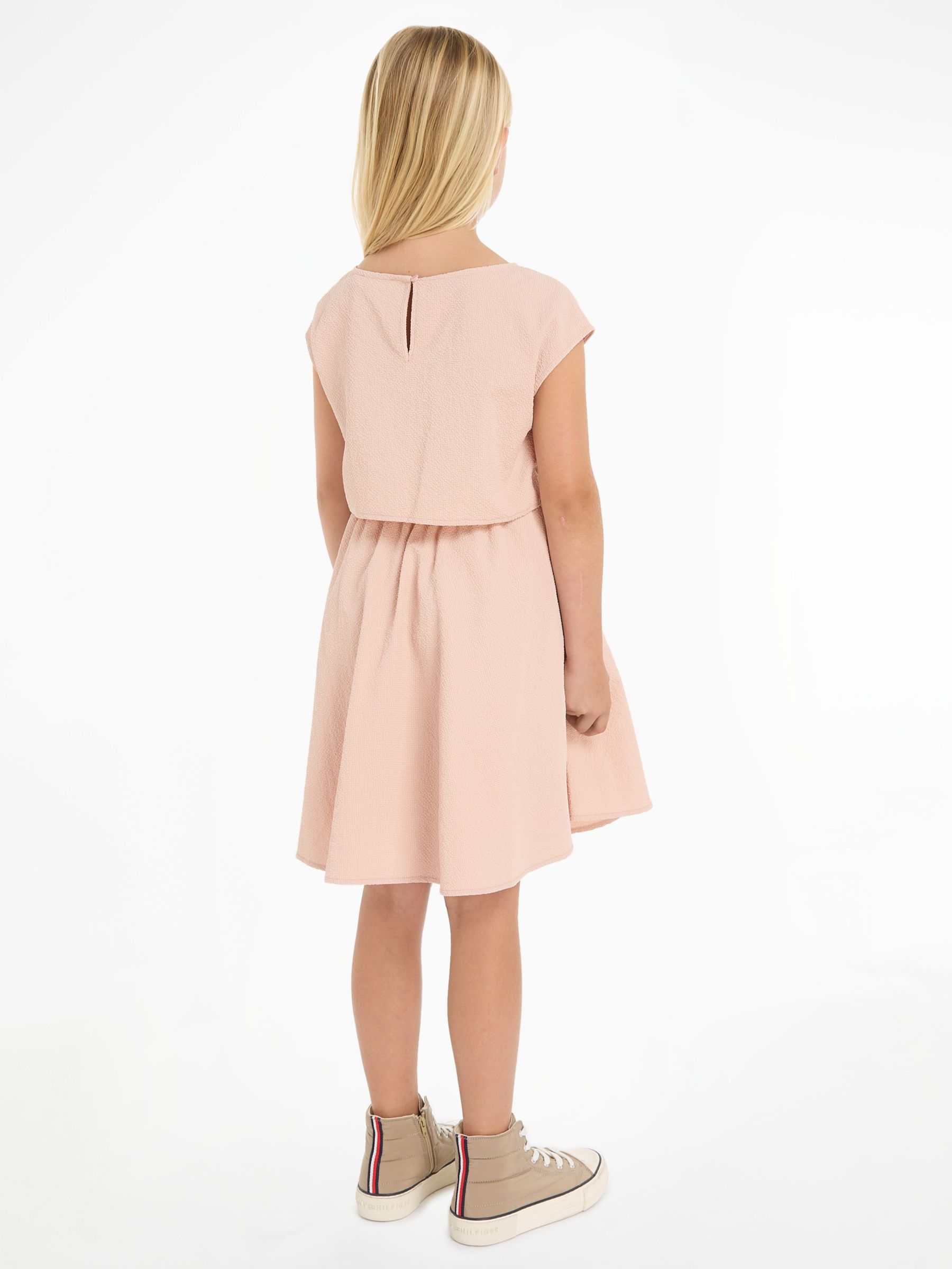 Buy Calvin Klein Kids' Baby Seersucker Fit Flare Dress, Sepia Rose Online at johnlewis.com