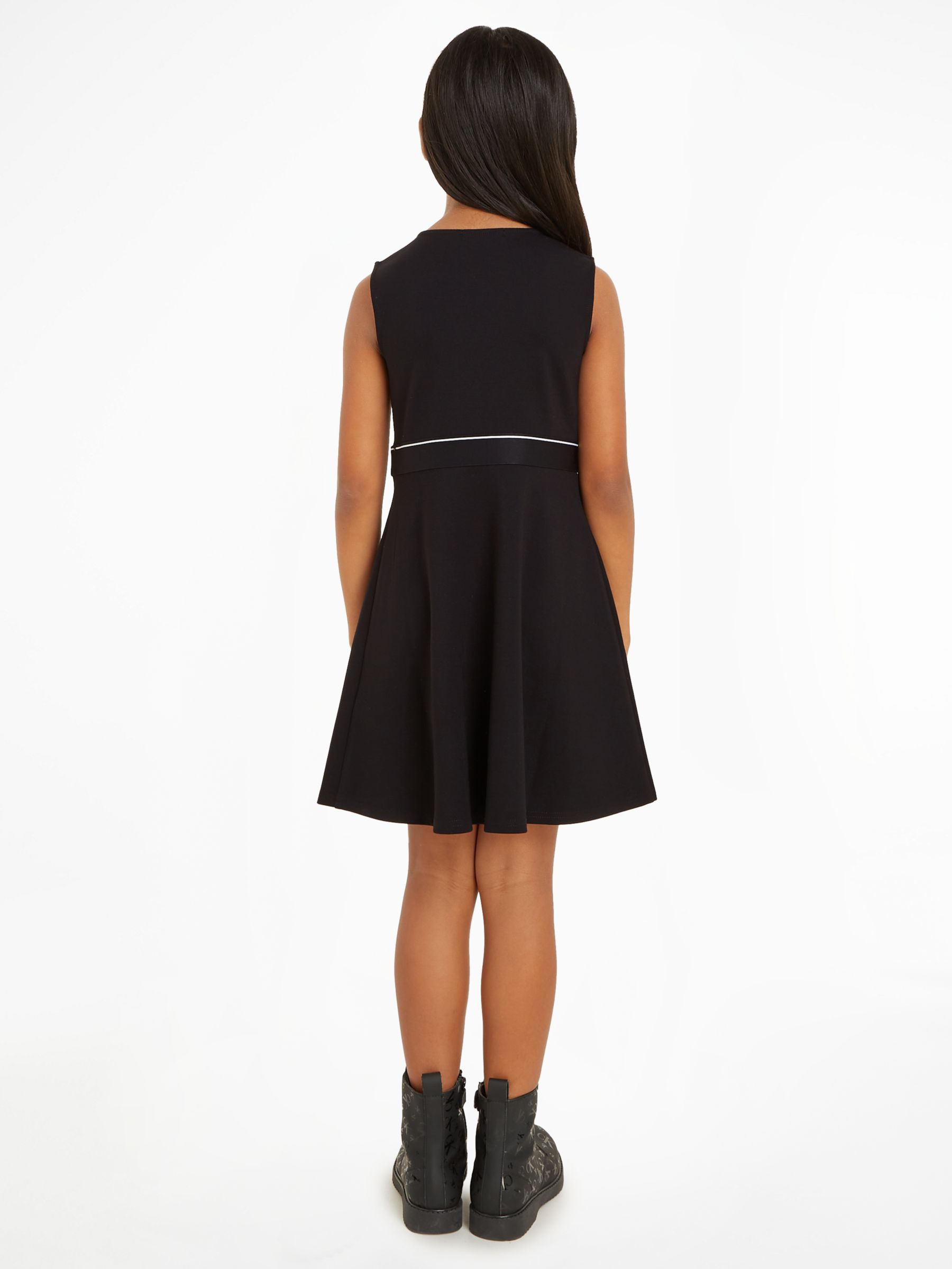 Buy Calvin Klein Kids' Logo Tape Sleeveless Punto Dress, Ck Black Online at johnlewis.com