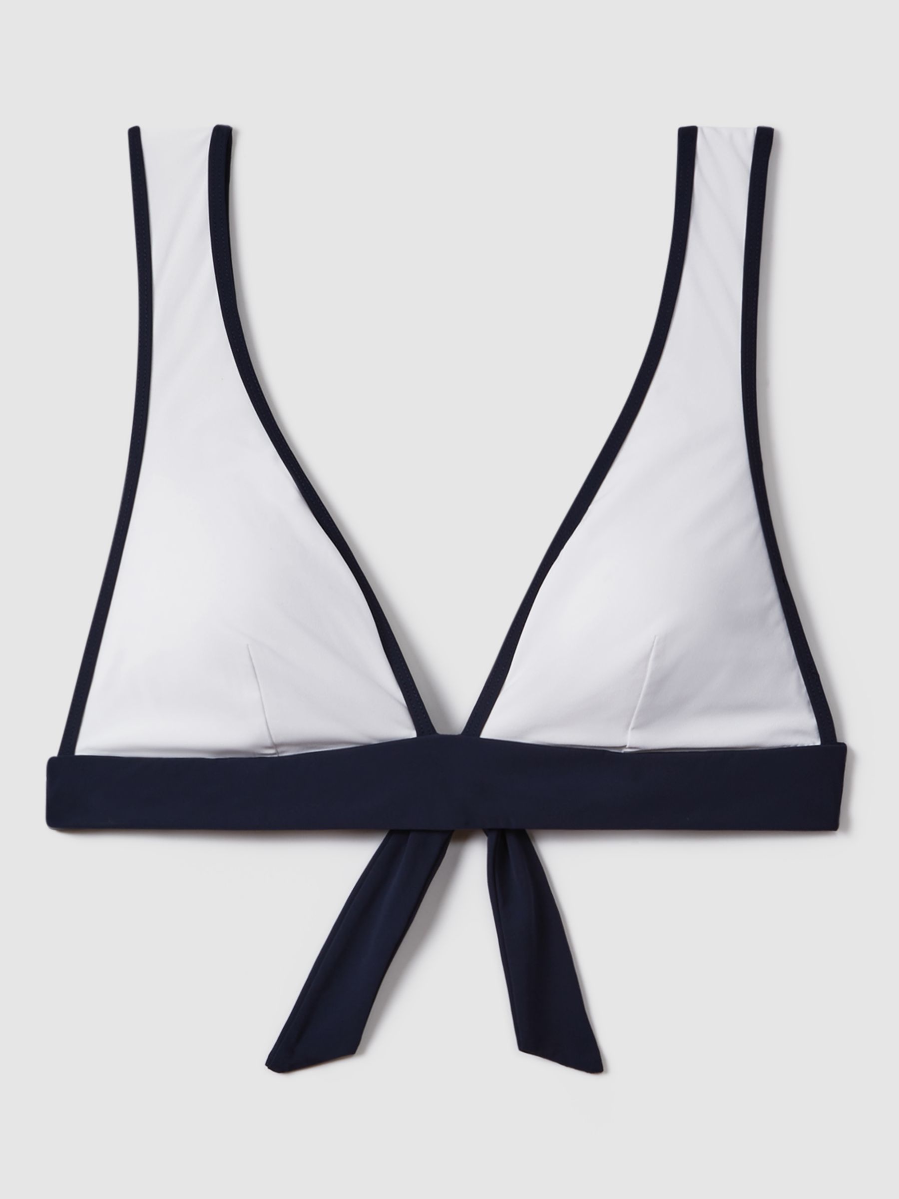 Buy Reiss Jessica Contrast Trim Bikini Top, White/Navy Online at johnlewis.com