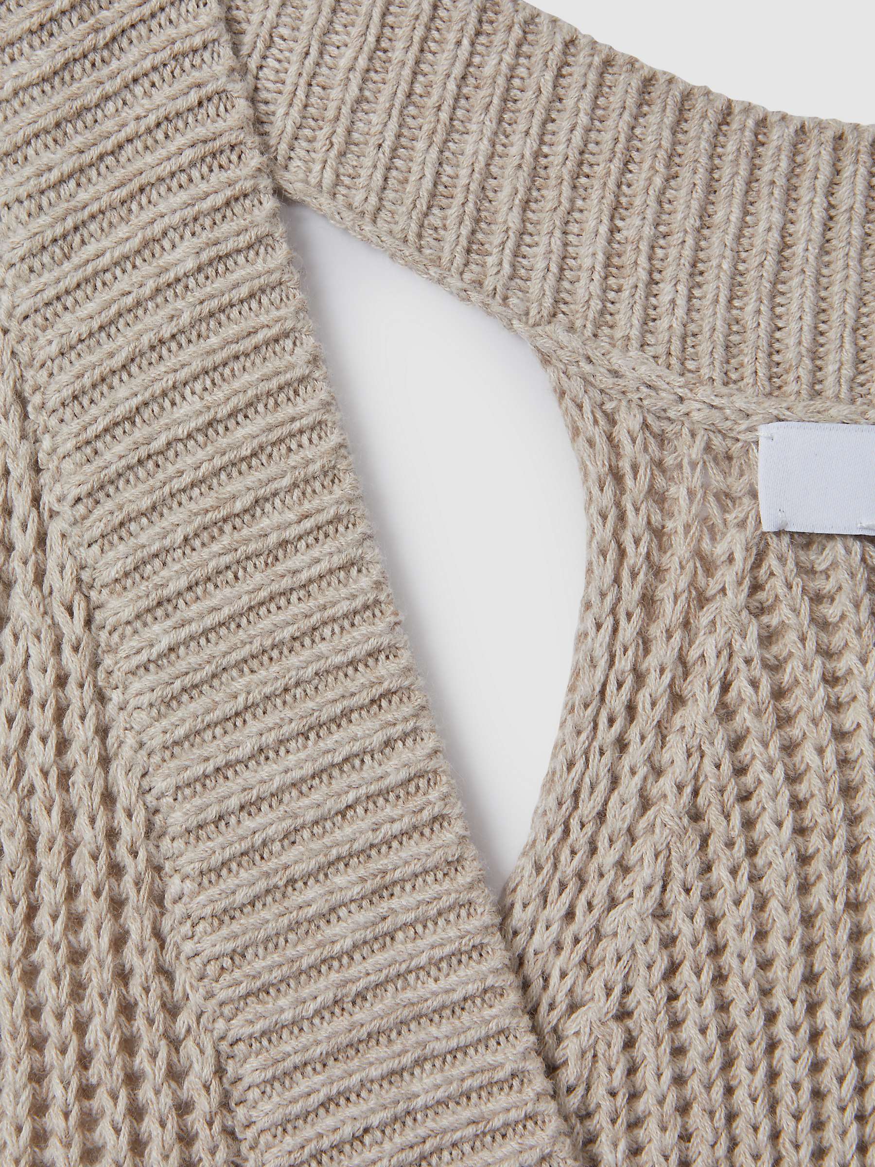 Buy Reiss Sinead Cotton Linen Blend Chunky Rib Knit Halterneck Top Online at johnlewis.com