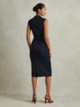 Reiss Elle Wrap Front Midi Dress, Navy