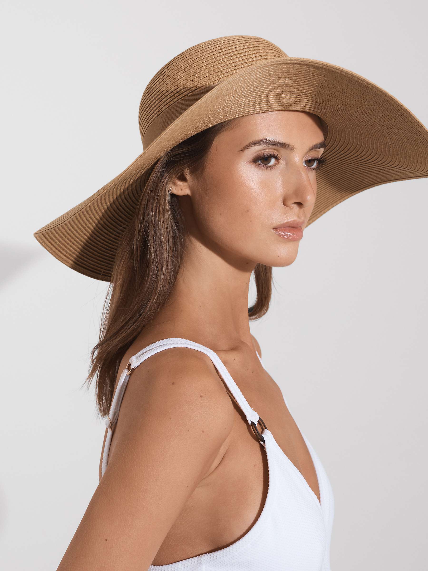 Buy Reiss Emma Wide Brim Sun Hat, Natural Online at johnlewis.com