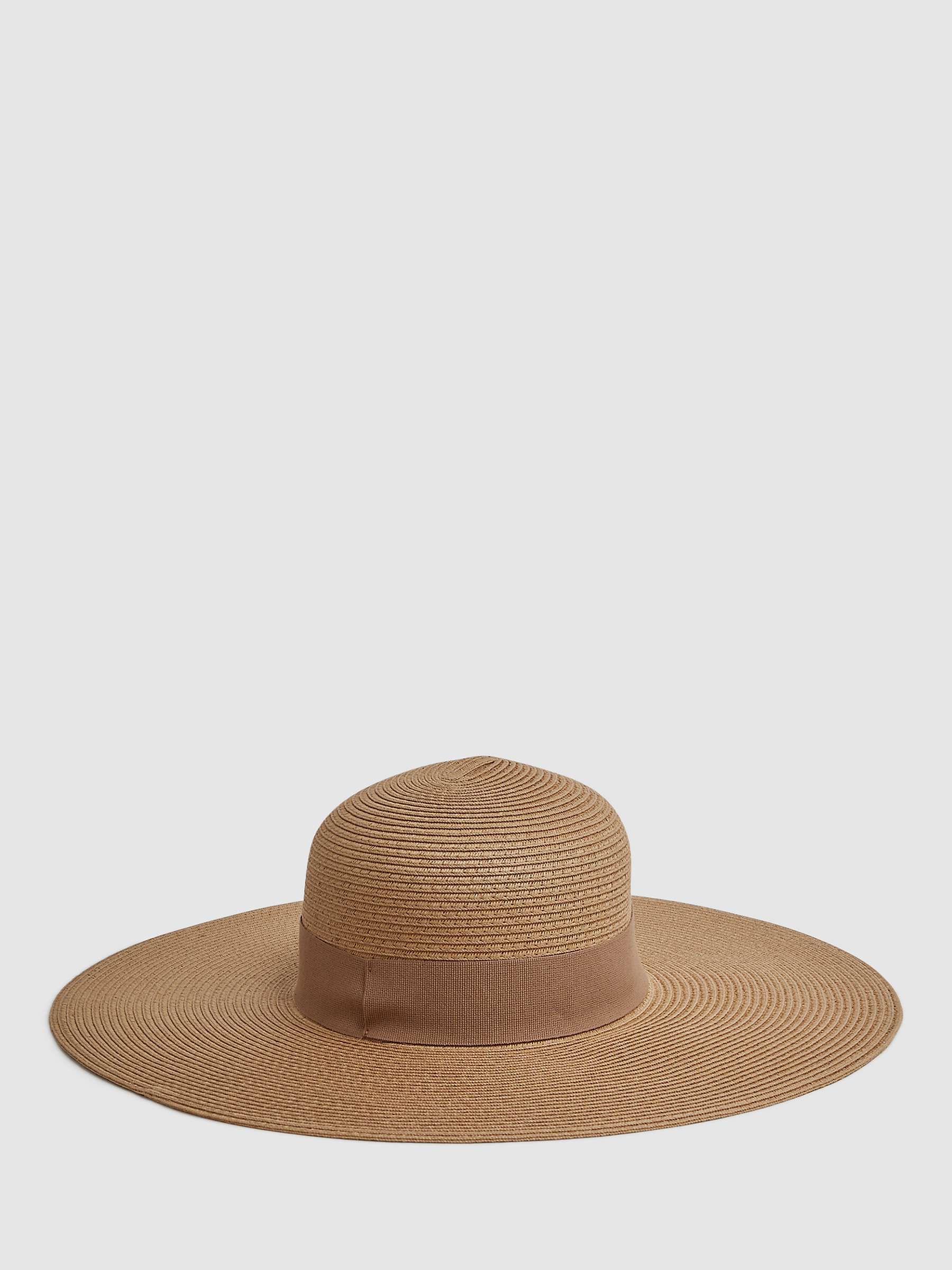 Buy Reiss Emma Wide Brim Sun Hat, Natural Online at johnlewis.com