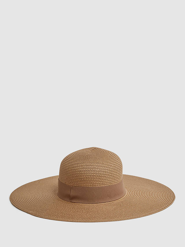 Reiss Emma Wide Brim Sun Hat, Natural