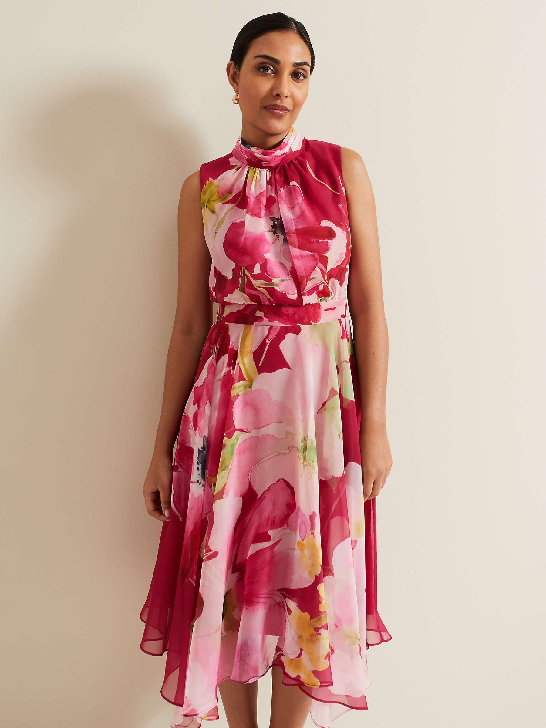 Buy Phase Eight Petite Lucinda Floral Print Midi Dress, Multi Online at johnlewis.com