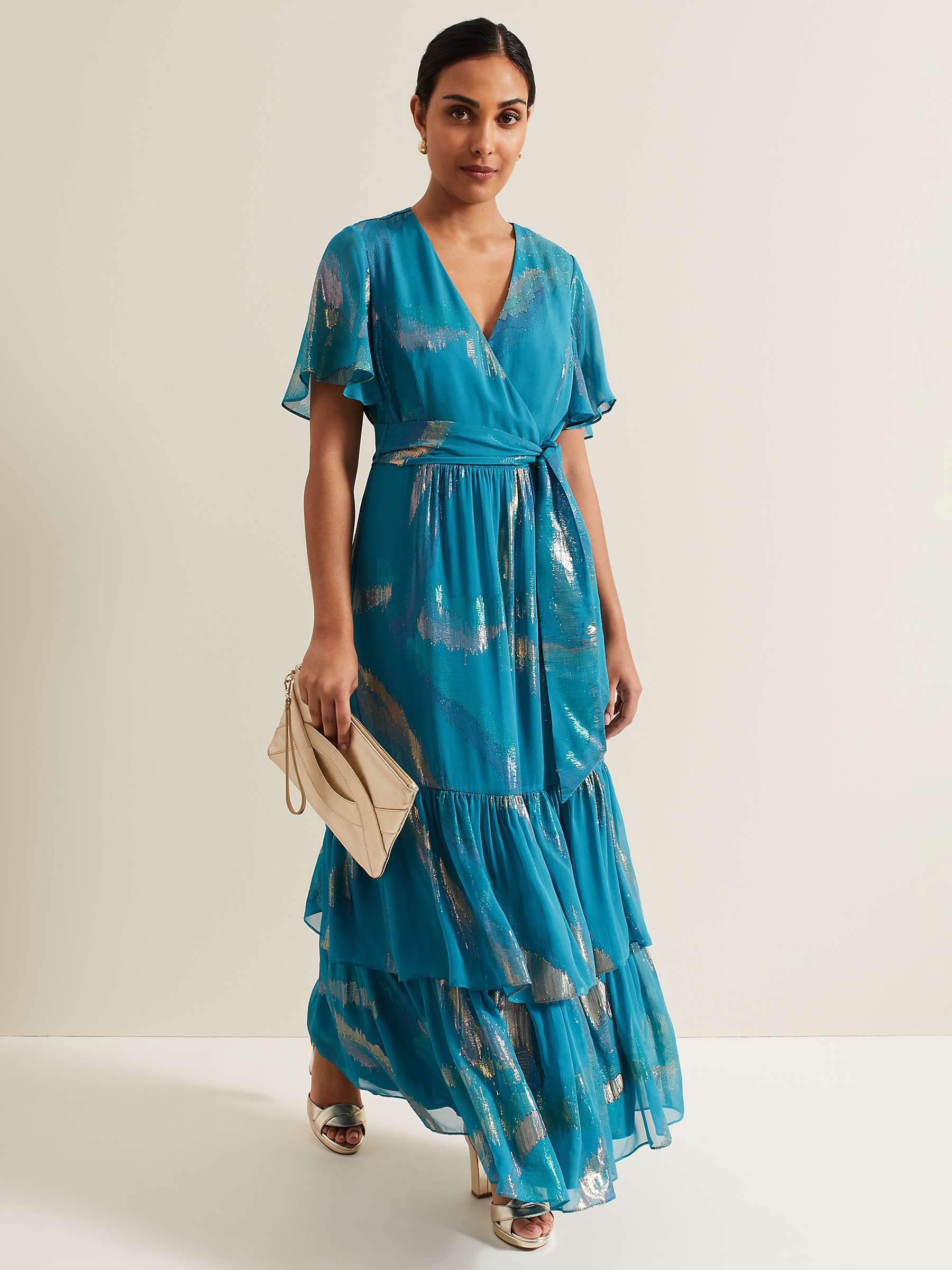 Buy Phase Eight Collection 8 Petite Charissa Silk Maxi Dress, Blue/Multi Online at johnlewis.com