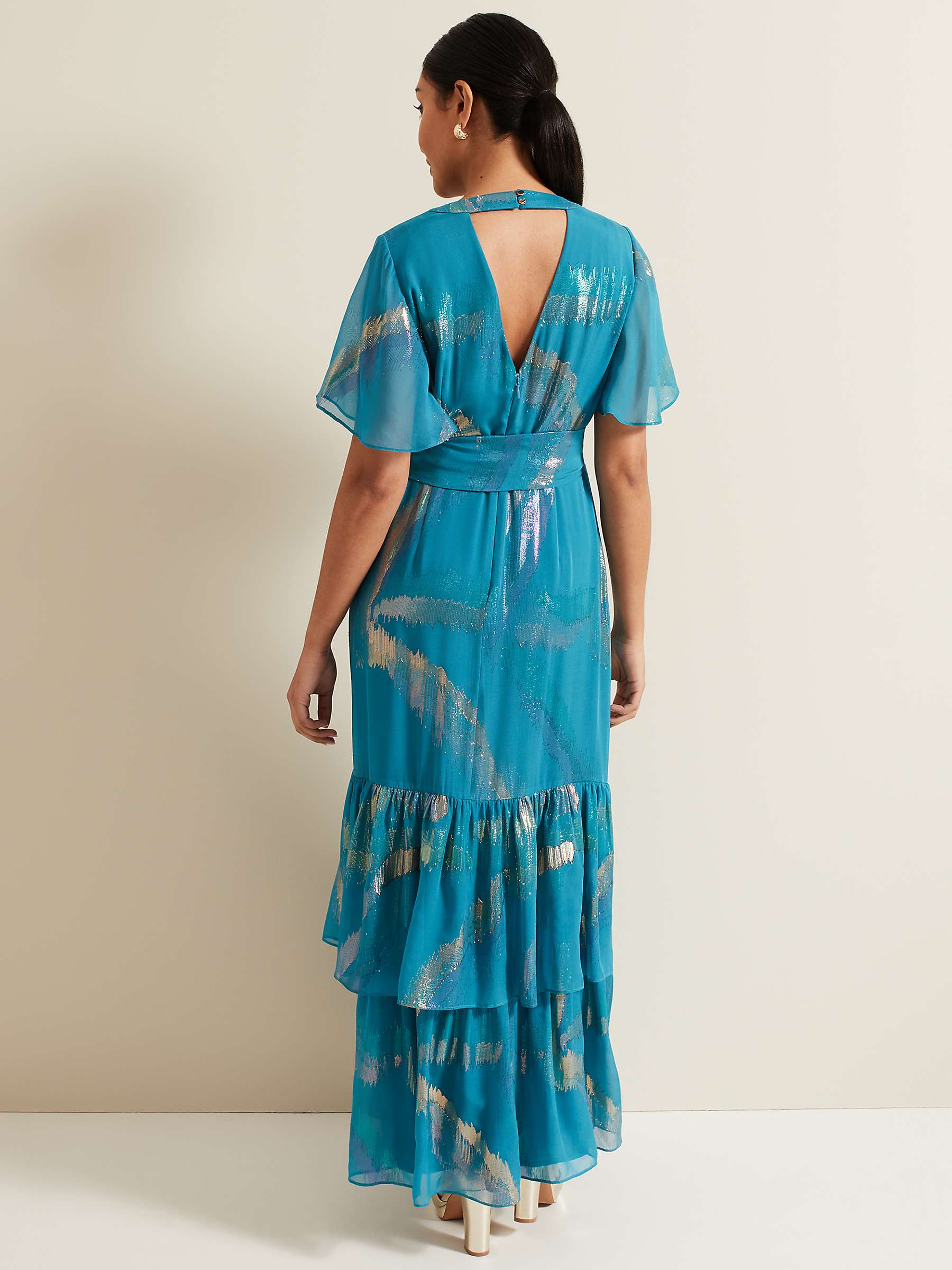Buy Phase Eight Collection 8 Petite Charissa Silk Maxi Dress, Blue/Multi Online at johnlewis.com