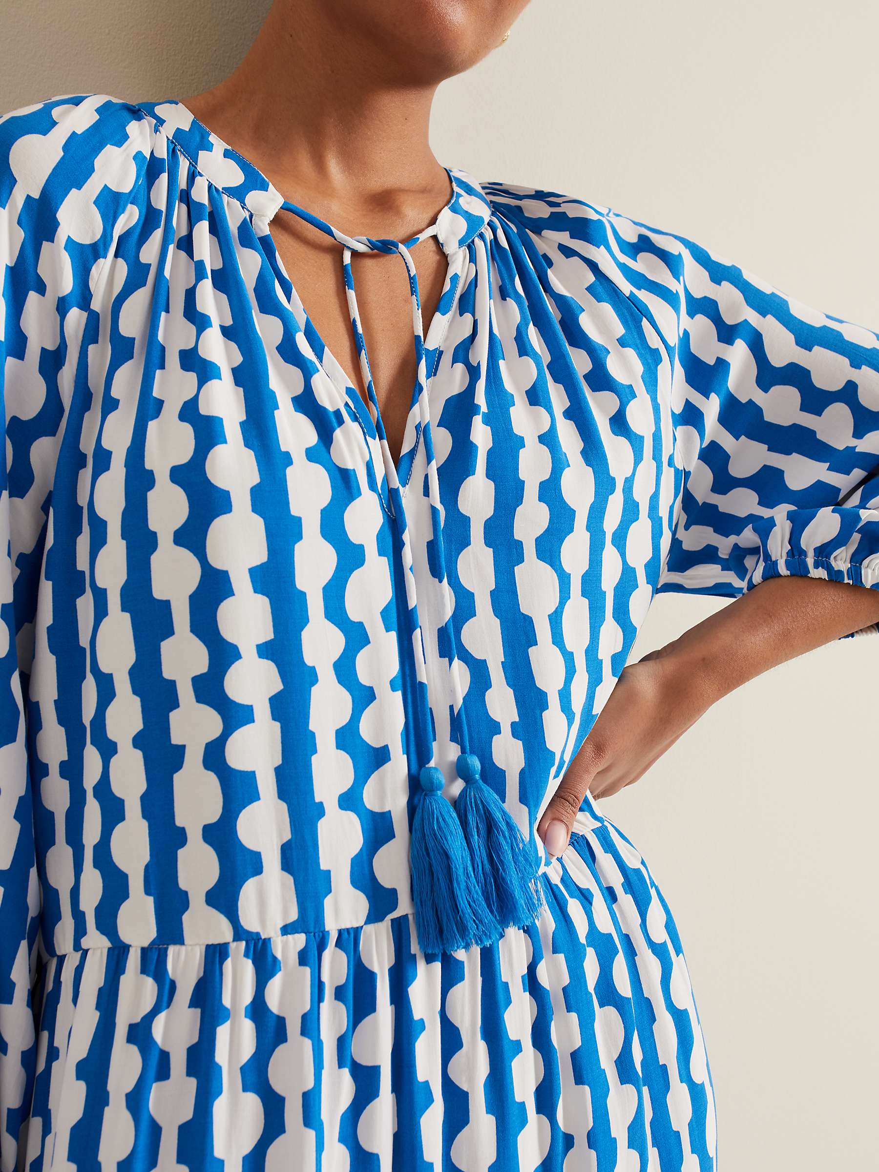 Buy Phase Eight Petite Lara Midaxi Dress, Blue/Ivory Online at johnlewis.com