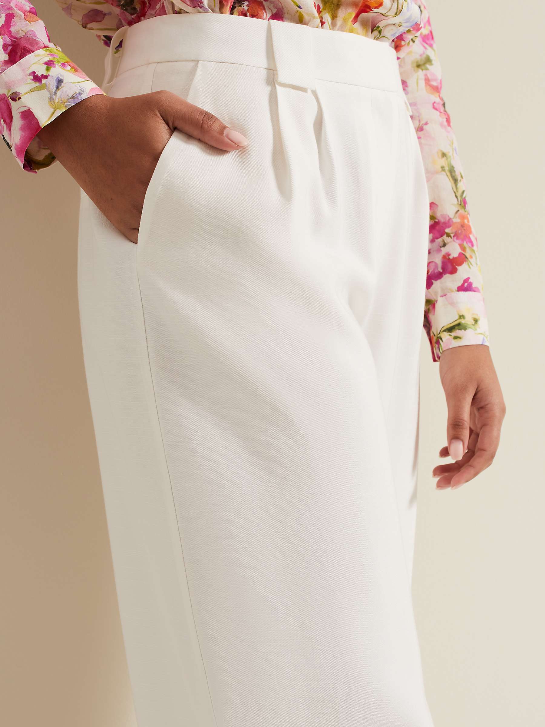 Buy Phase Eight Petite Tyla Wide Leg Trousers, White Online at johnlewis.com