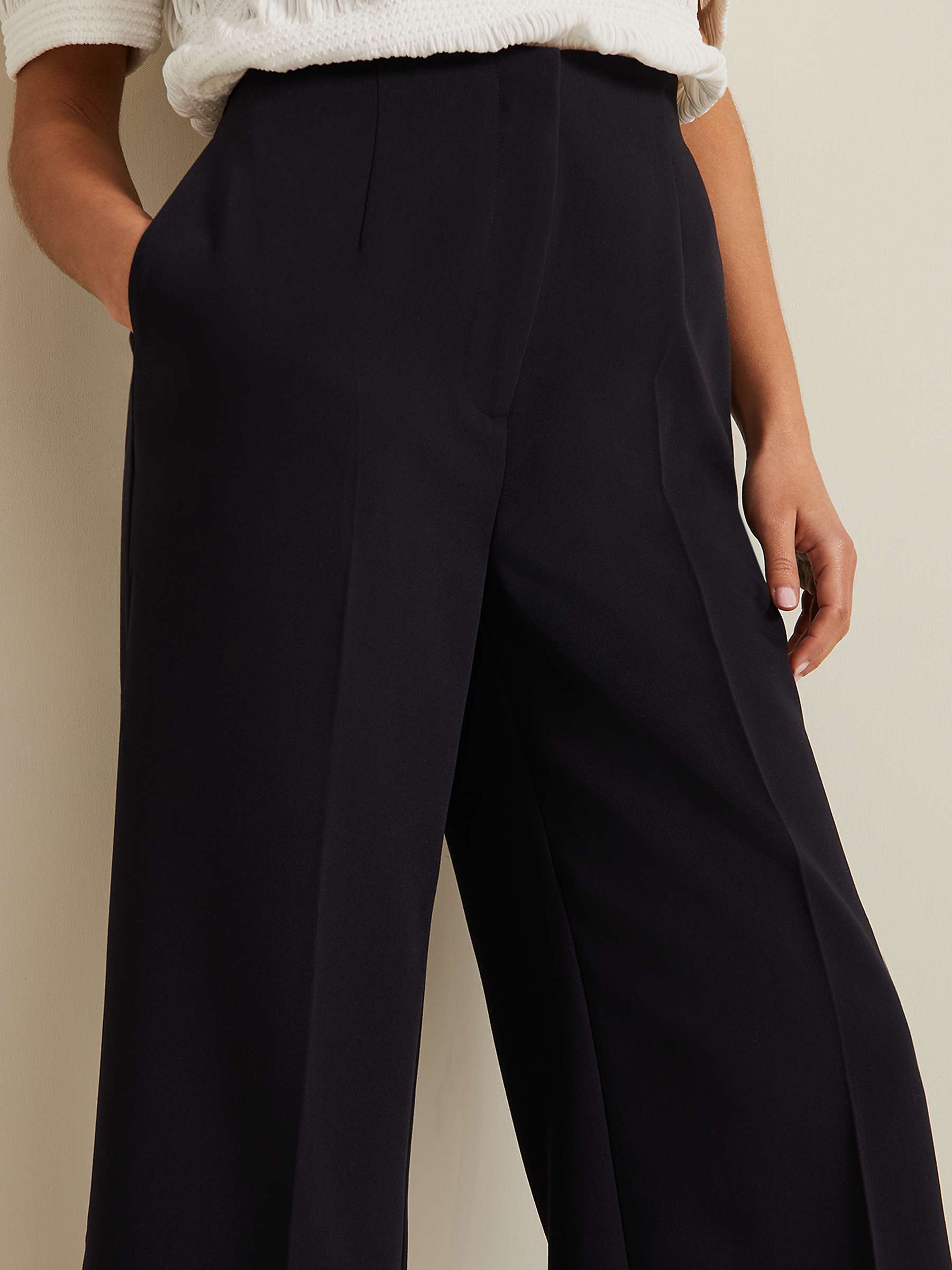 Buy Phase Eight Petite Aubrielle Clean Crepe Culottes, Navy Online at johnlewis.com