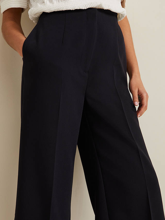 Phase Eight Petite Aubrielle Clean Crepe Culottes, Navy