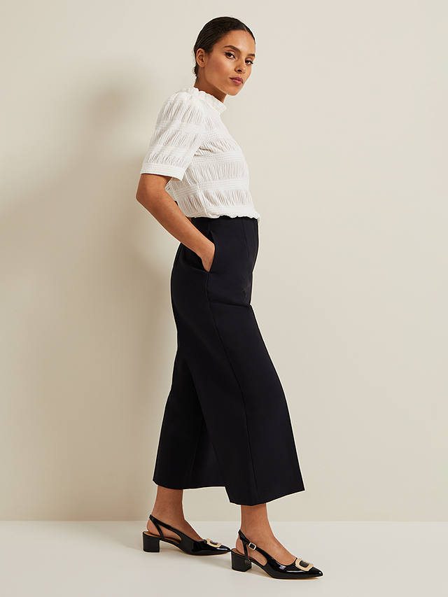 Phase Eight Petite Aubrielle Clean Crepe Culottes, Navy