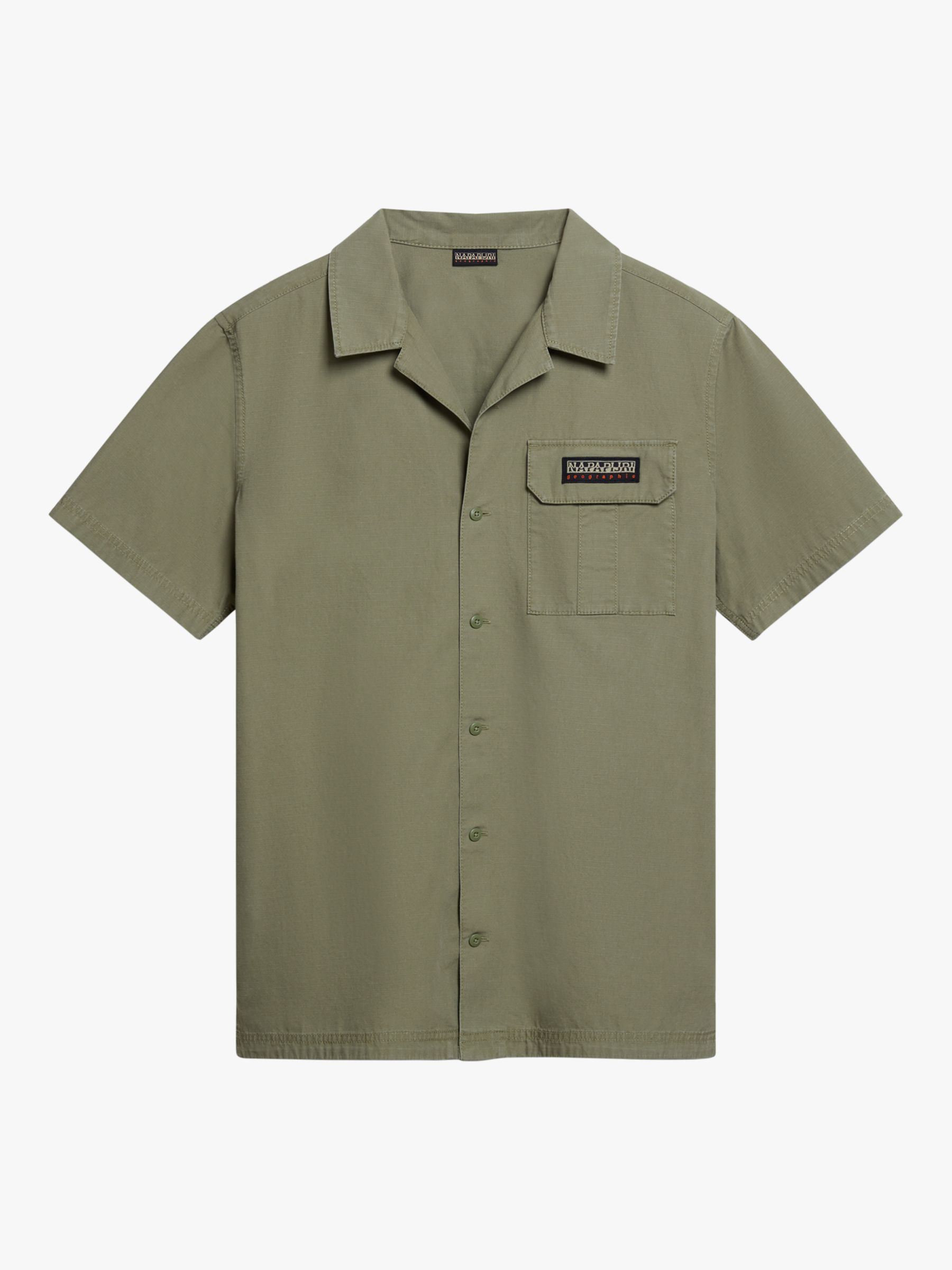 Napapijri Boyd Cotton Short Sleeve Shirt, Light Green, XL