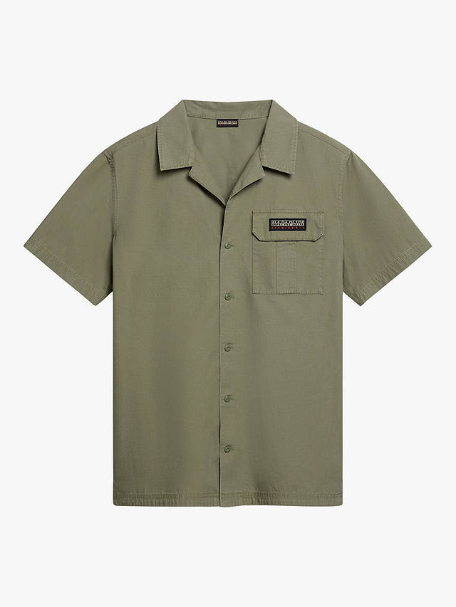 Napapijri Boyd Cotton Short Sleeve Shirt, Light Green