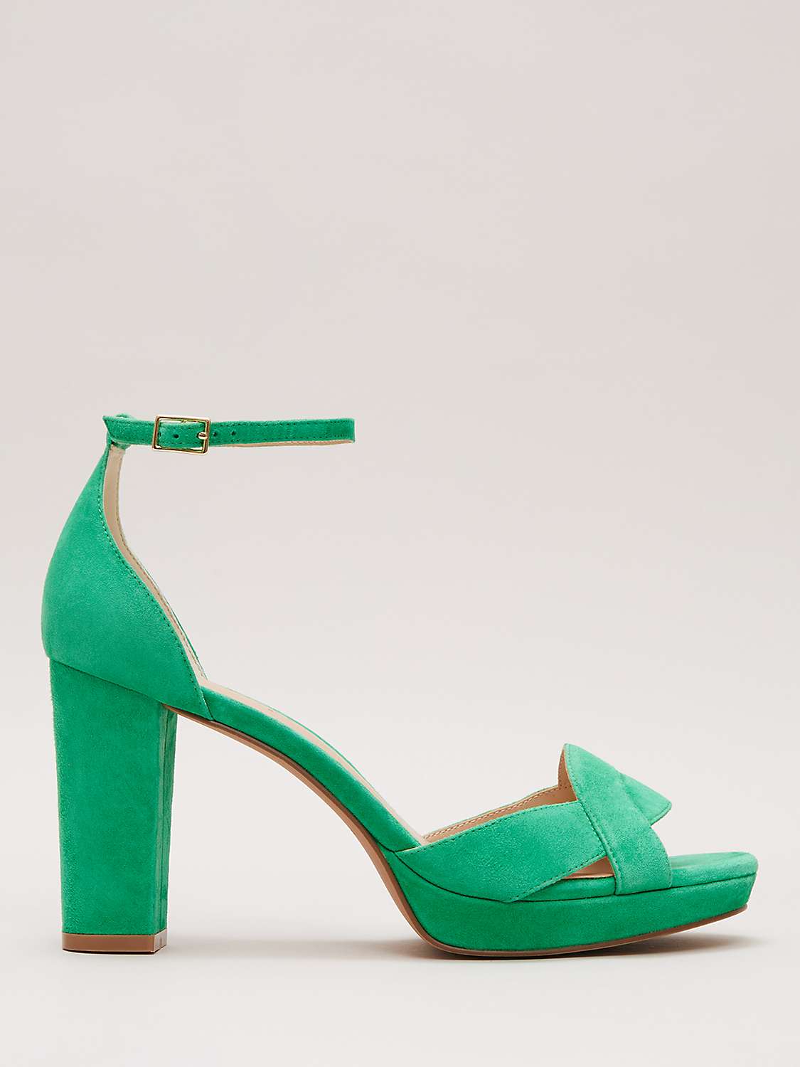 Buy Phase Eight Suede Crossover Platform Sandals, Green Online at johnlewis.com