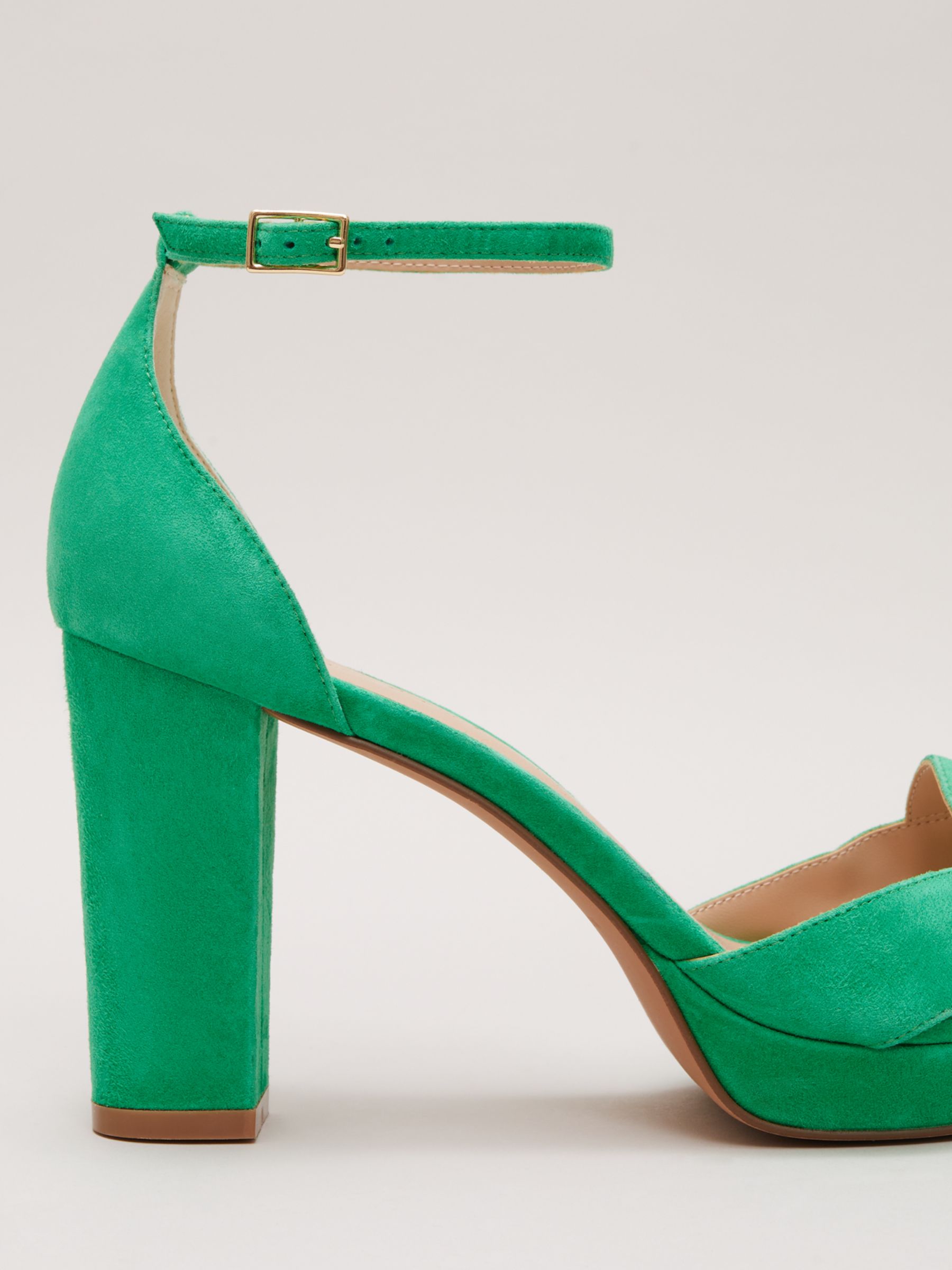 Buy Phase Eight Suede Crossover Platform Sandals, Green Online at johnlewis.com
