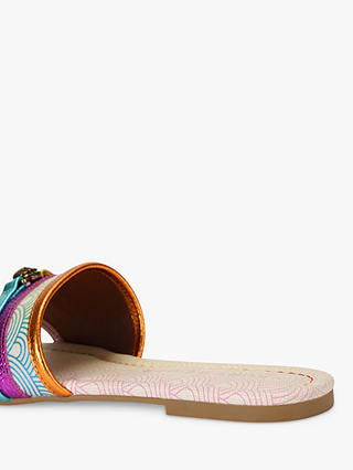 Kurt Geiger London Southbank Printed Fabric Flat Slider Sandals, Multi