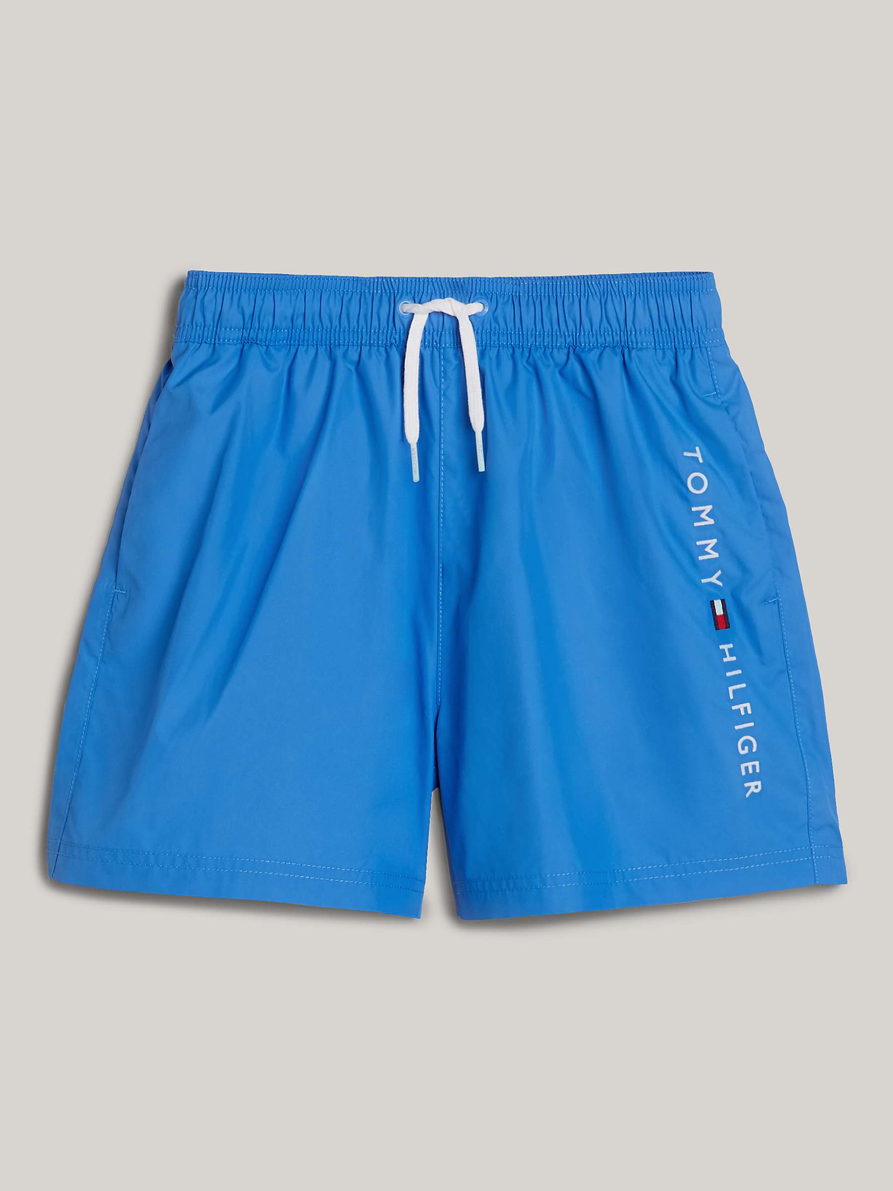 Buy Tommy Hilfiger Kids' Logo Medium Swim Shorts, Blue Spell Online at johnlewis.com