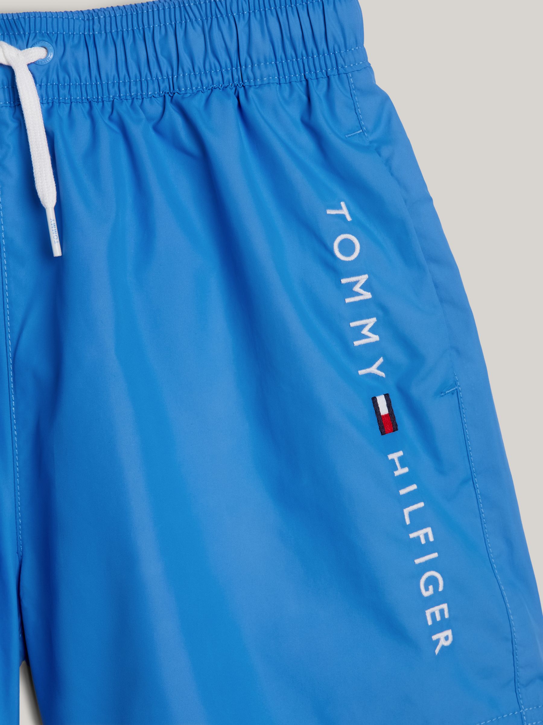 Tommy Hilfiger Kids' Logo Medium Swim Shorts, Blue Spell, 10-12 years