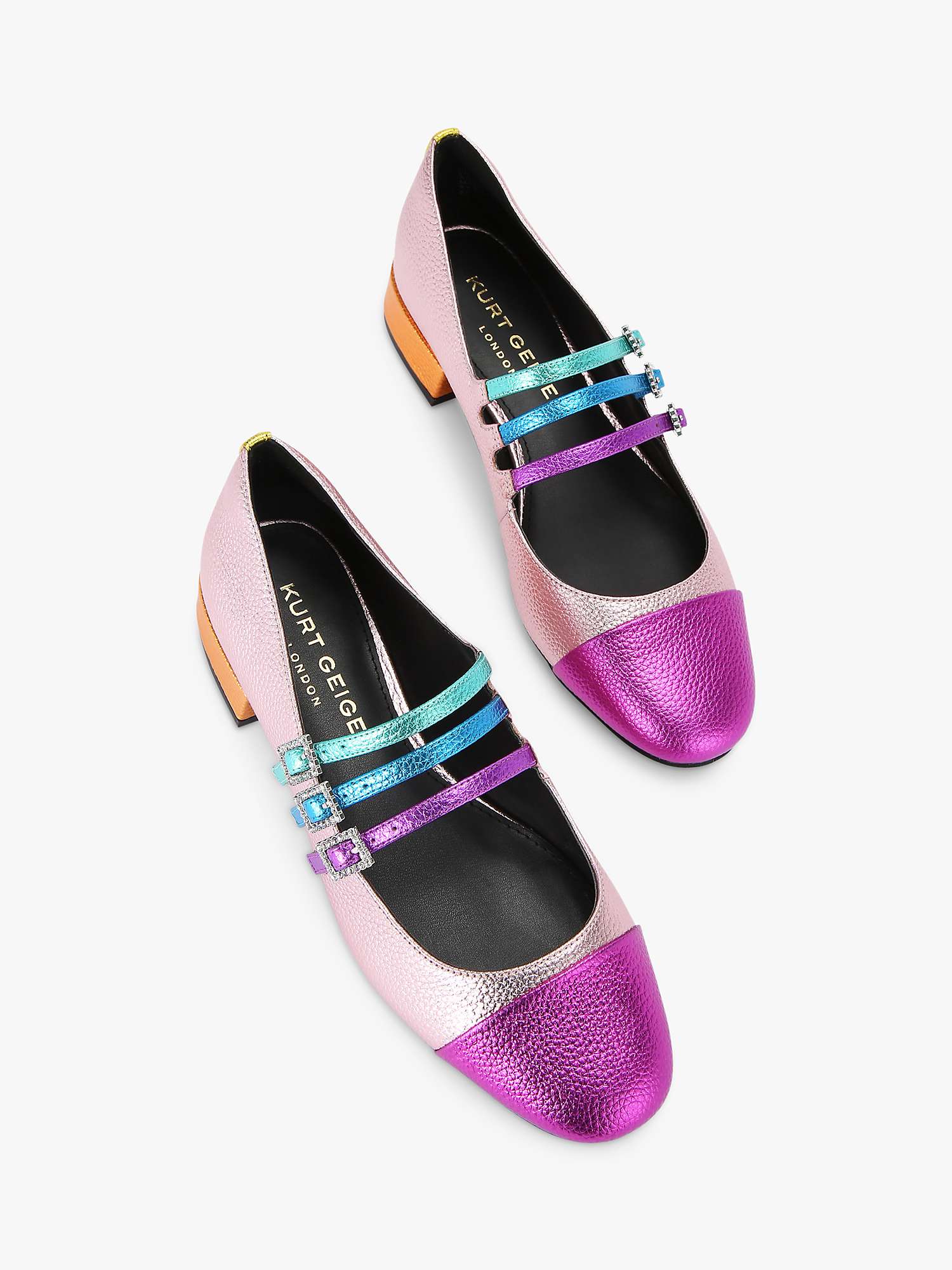 Buy Kurt Geiger London Pierra Leather Mary Jane Shoes, Multi Online at johnlewis.com