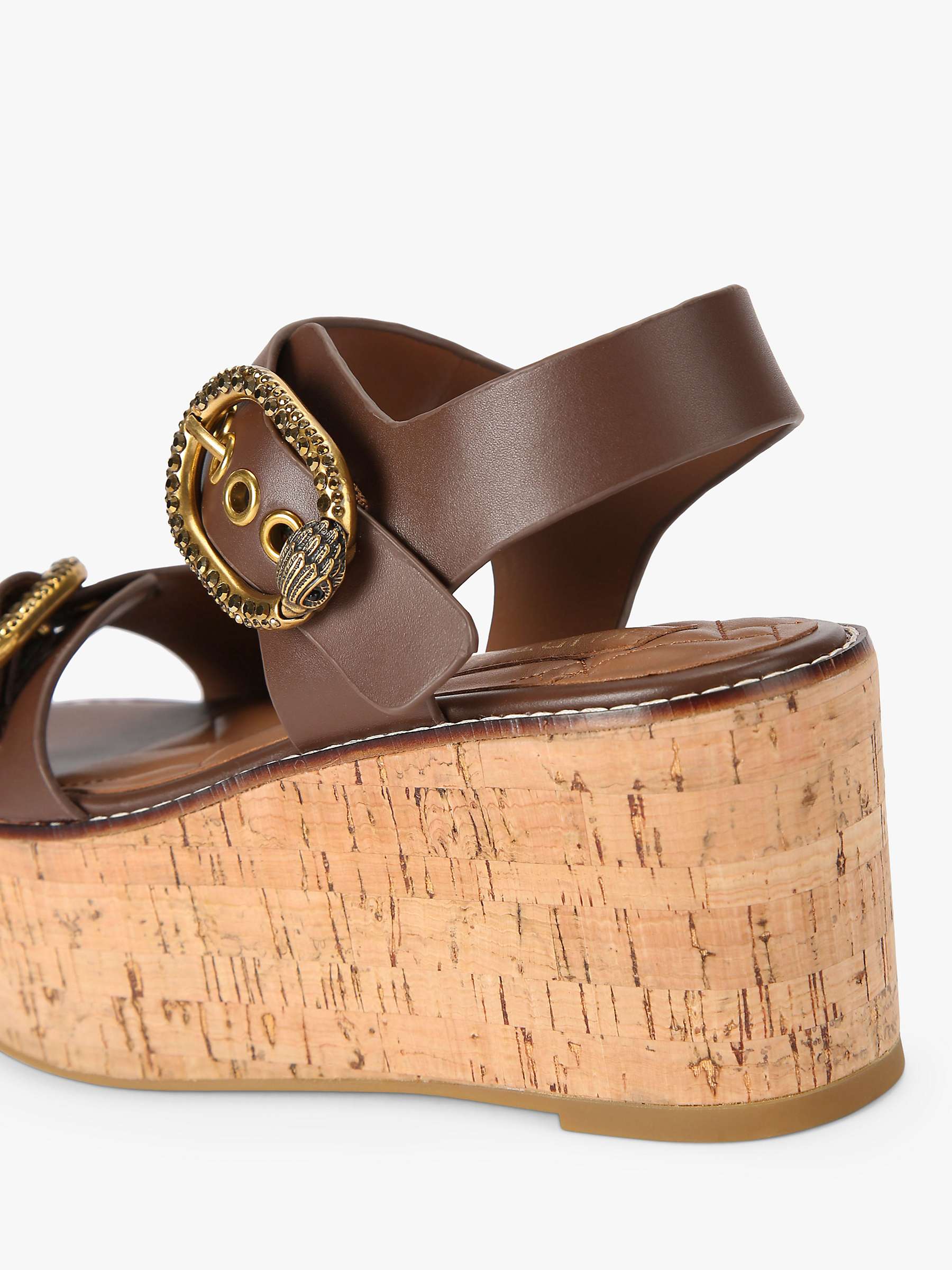 Buy Kurt Geiger London Mayfair Leather Flatform Sandals, Brown Tan Online at johnlewis.com