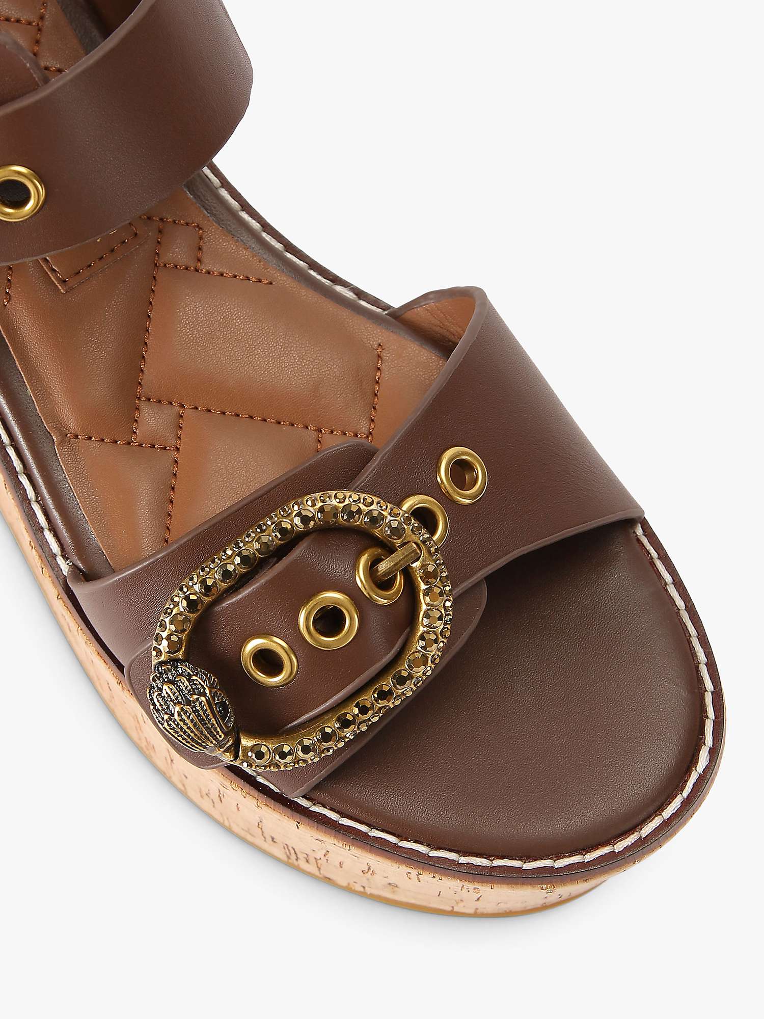 Buy Kurt Geiger London Mayfair Leather Flatform Sandals, Brown Tan Online at johnlewis.com