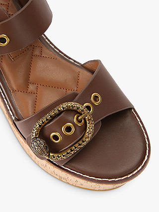 Kurt Geiger London Mayfair Leather Flatform Sandals, Brown Tan