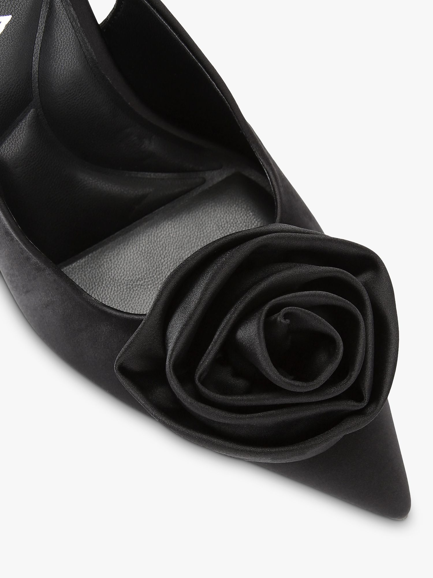 Buy Carvela Corsage Satin Slingback Court Shoes, Black Online at johnlewis.com