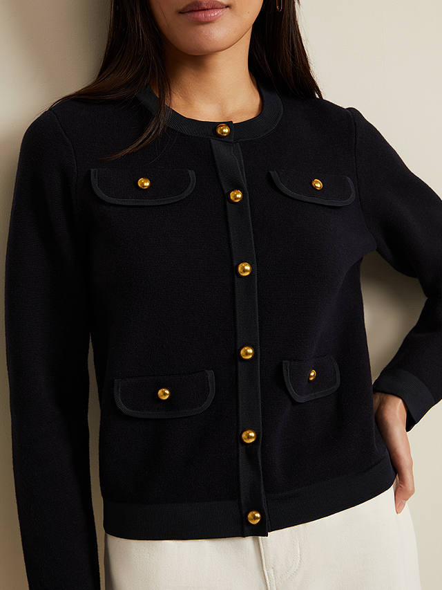Phase Eight Libby Knitted Jacket, Navy