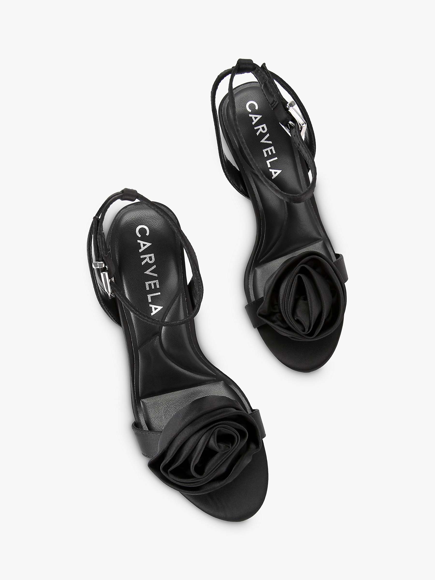 Buy Carvela Corsage Satin Stiletto Heel Sandals Online at johnlewis.com