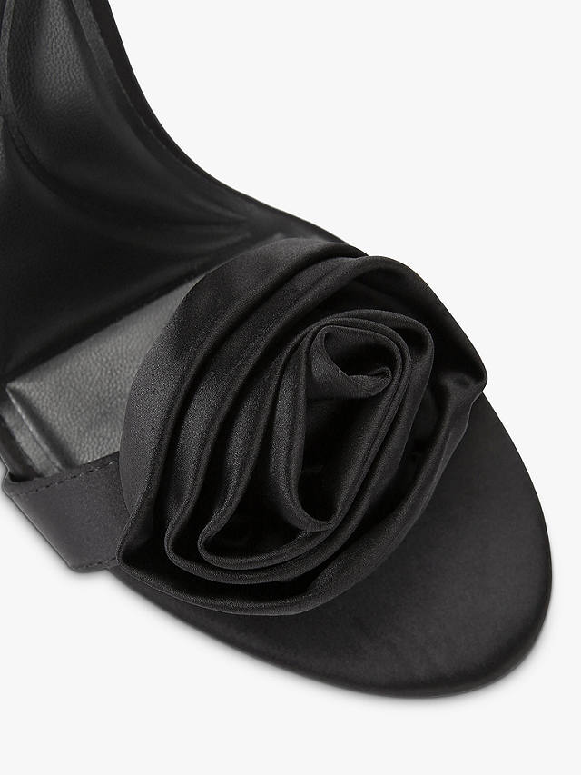 Carvela Corsage Satin Stiletto Heel Sandals, Black