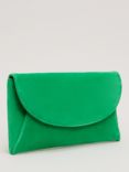 Phase Eight Suede Chain Strap Clutch Bag, Bright Green