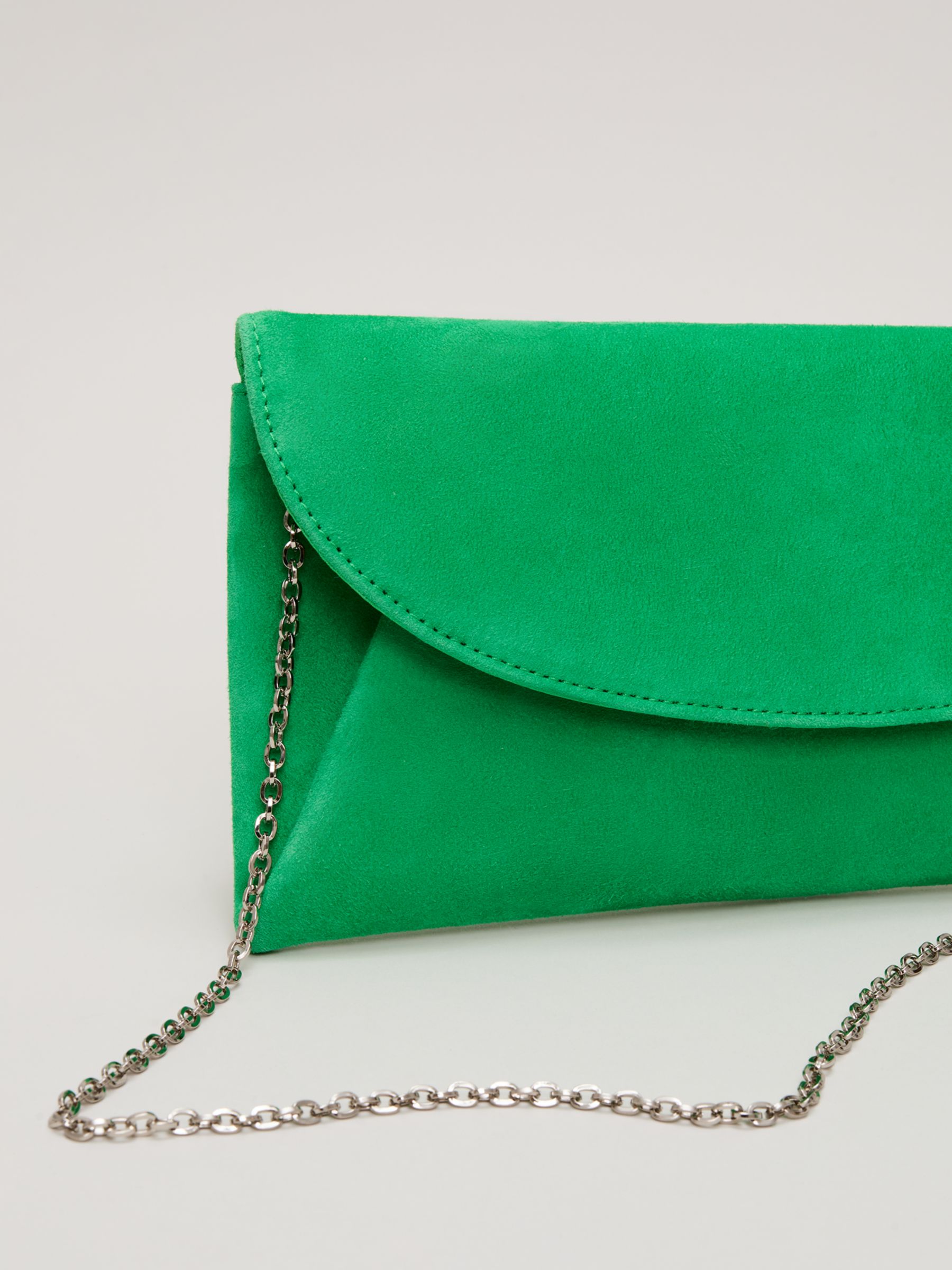 Buy Phase Eight Suede Chain Strap Clutch Bag, Bright Green Online at johnlewis.com