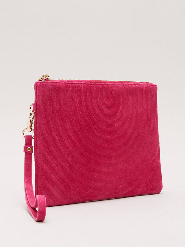 Phase Eight Stitch Detail Clutch Bag, Dark Pink