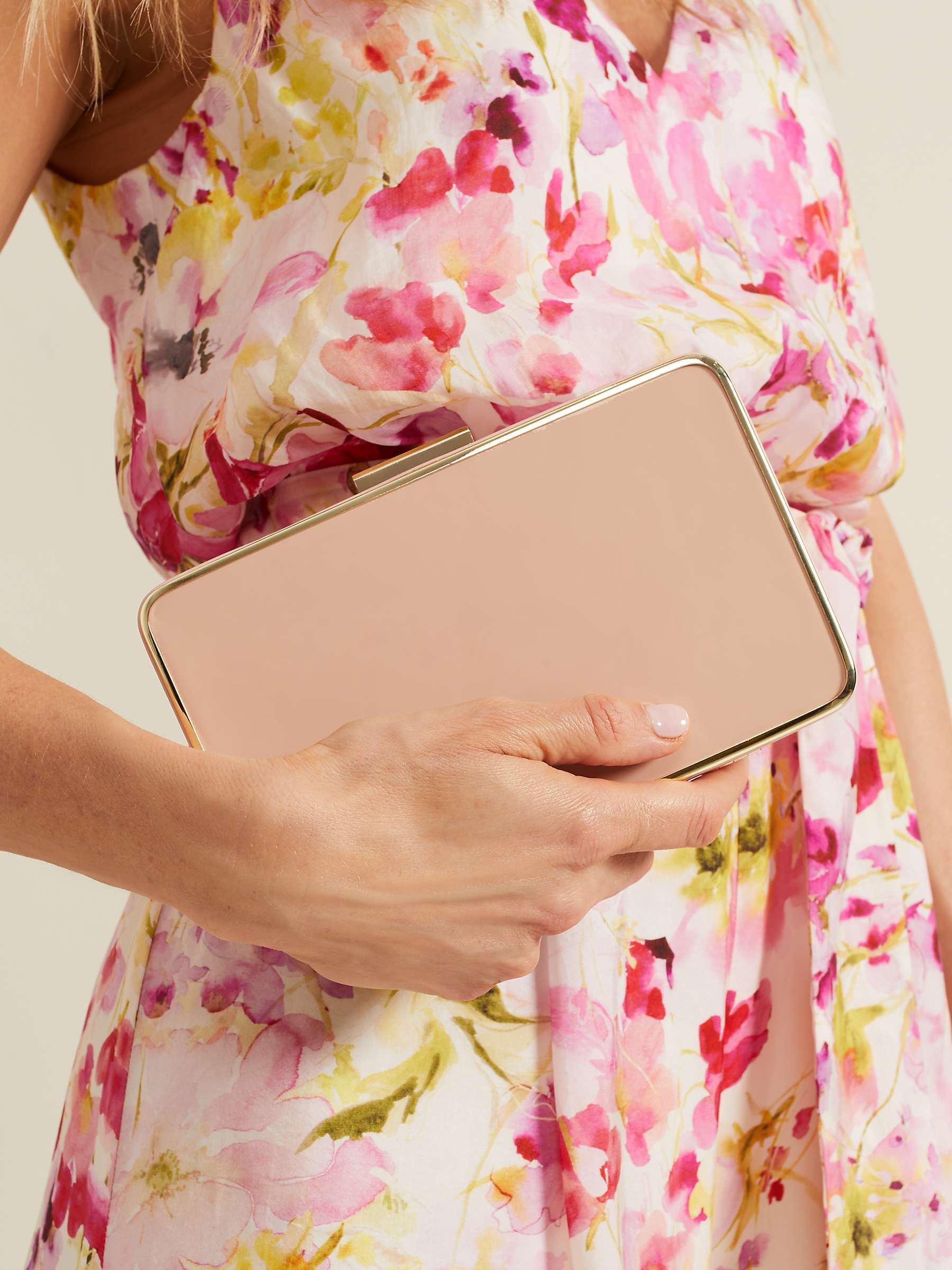 Buy Phase Eight Patent Box Clutch Bag, Pale Pink Online at johnlewis.com