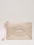 Phase Eight Leather Crossover Clutch Bag, Gold