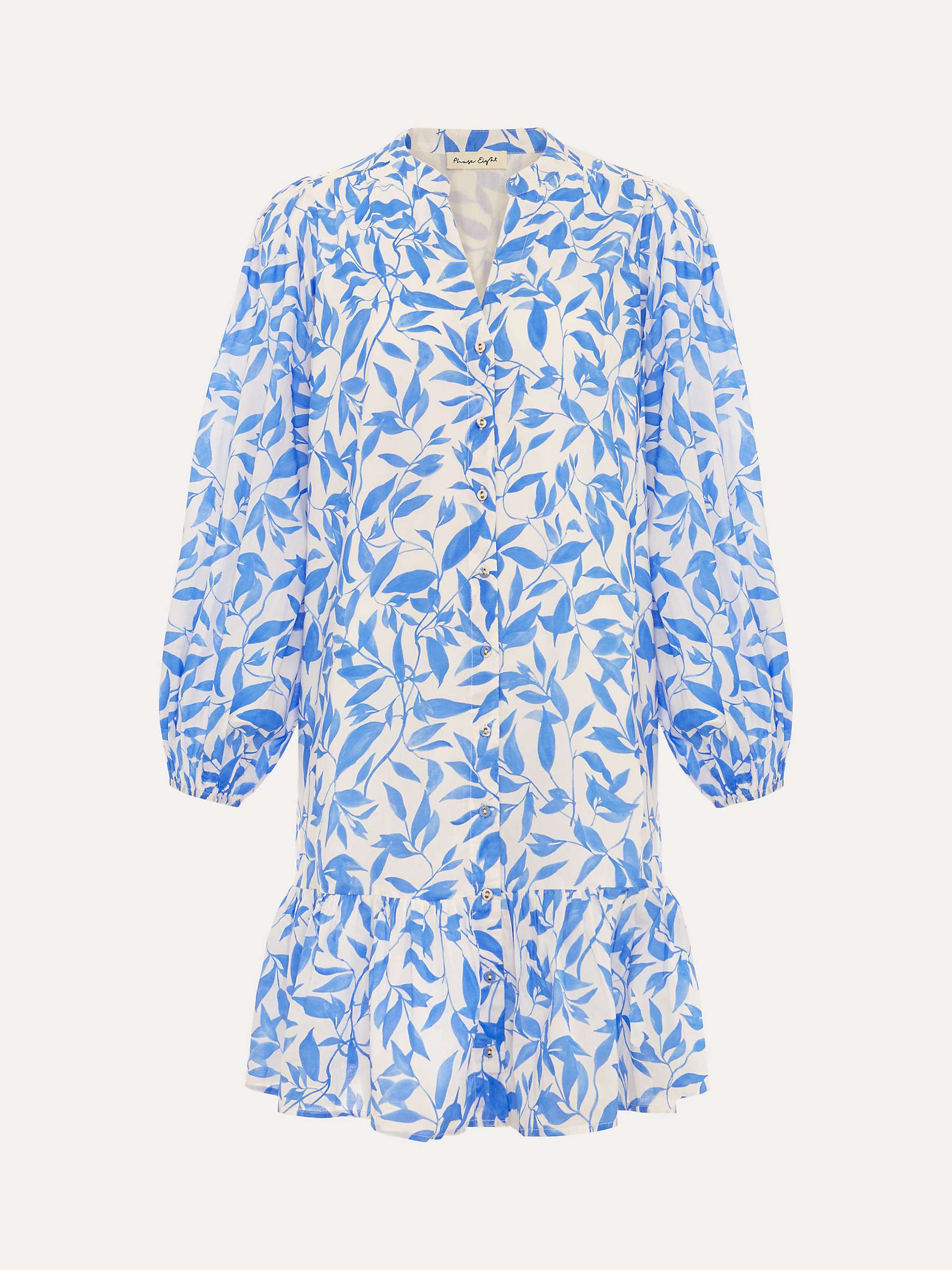 Buy Phase Eight Hermoine Leaf Print Mini Dress, Blue Online at johnlewis.com
