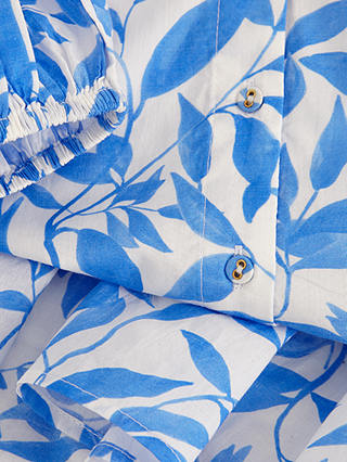 Phase Eight Hermoine Leaf Print Mini Dress, Blue