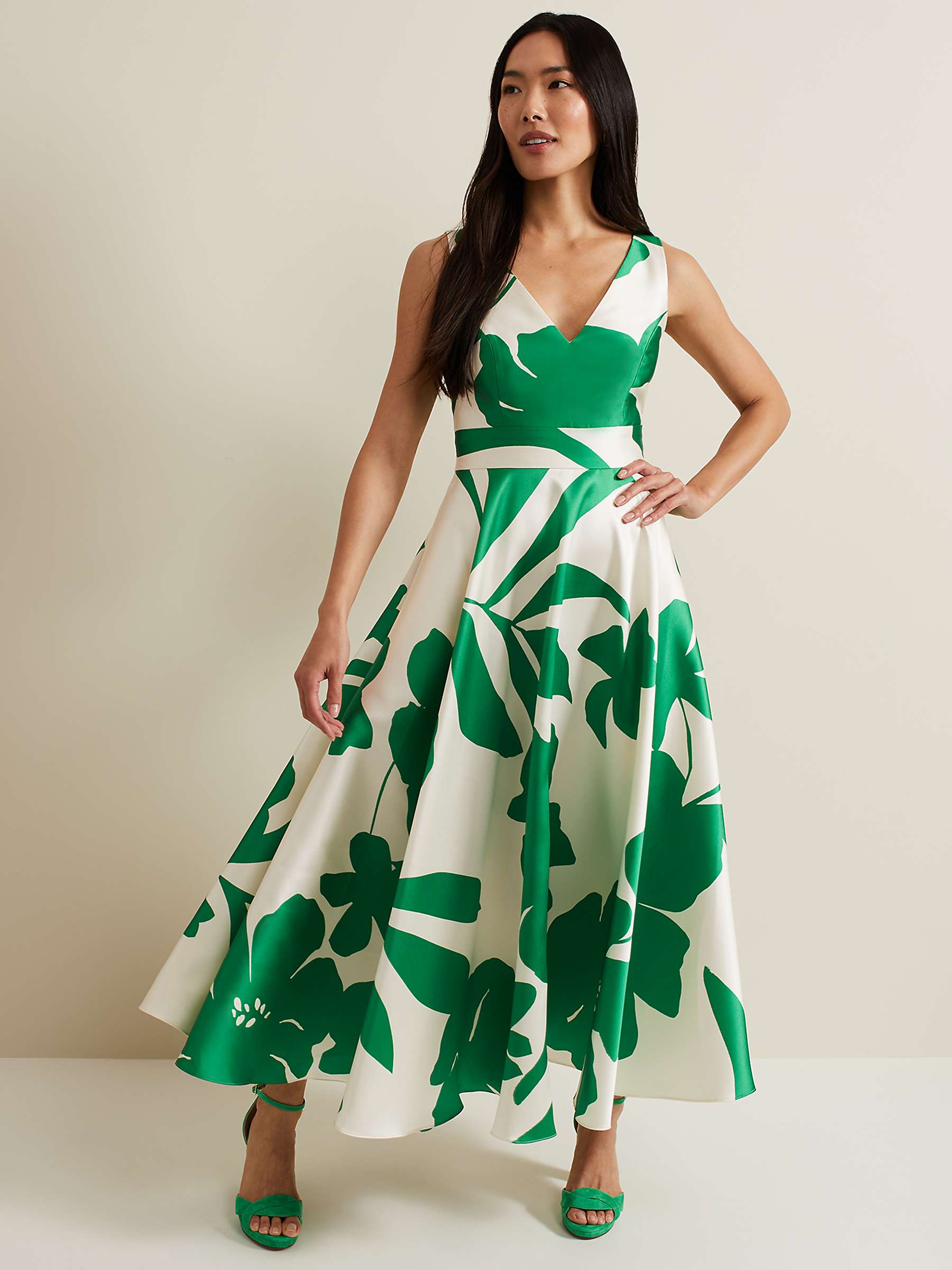 Buy Phase Eight Delcia Large Leaf Print Maxi Dress, Multi Online at johnlewis.com
