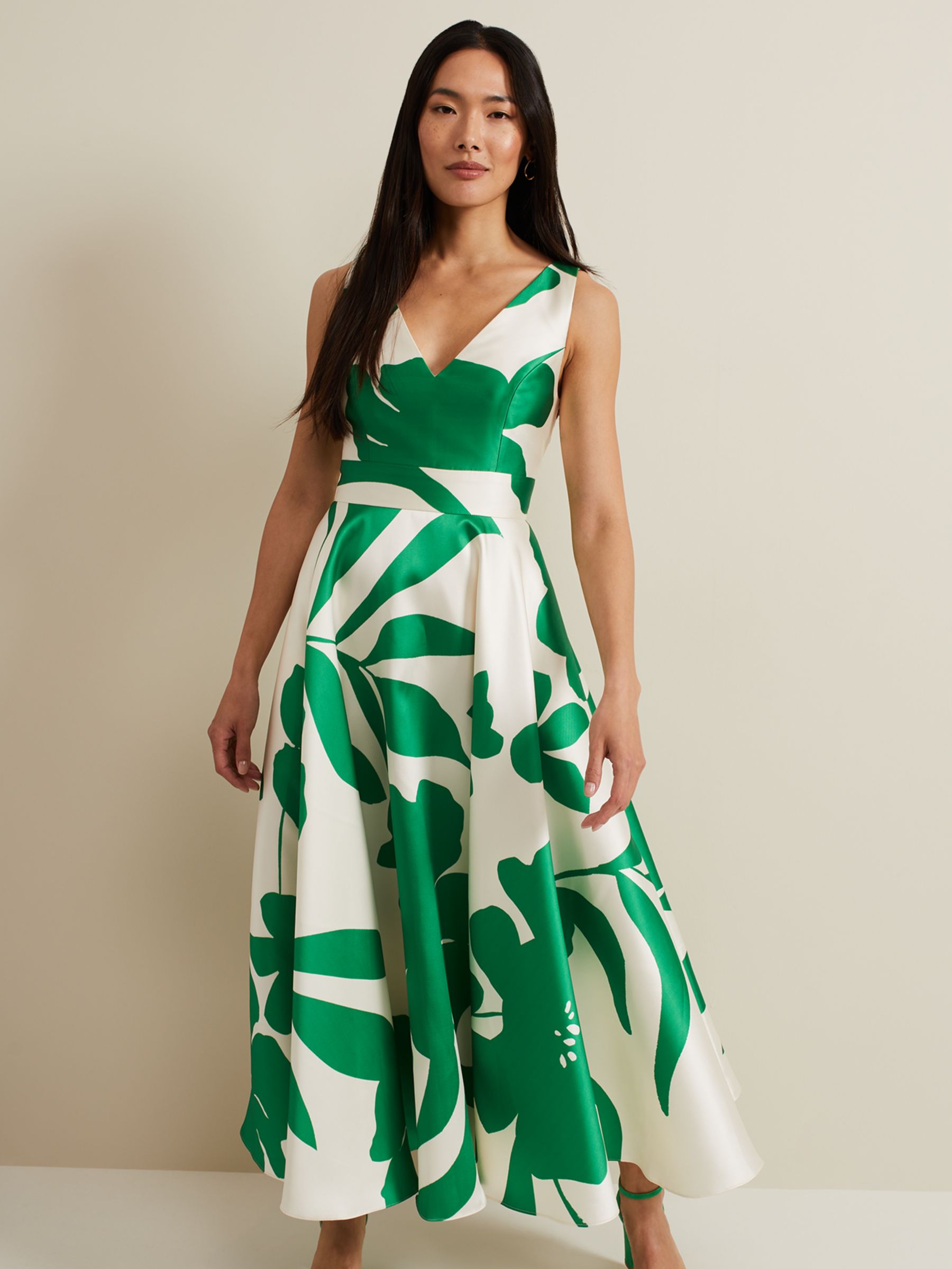 Buy Phase Eight Delcia Large Leaf Print Maxi Dress, Multi Online at johnlewis.com