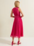 Phase Eight Simara Pleated Midi Dress, Pink