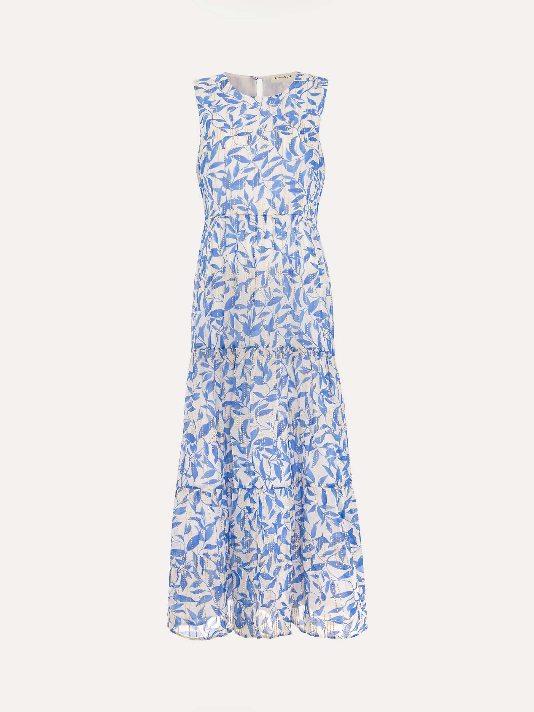 Buy Phase Eight Sharron Sleeveless Midi Dress, Blue/White Online at johnlewis.com