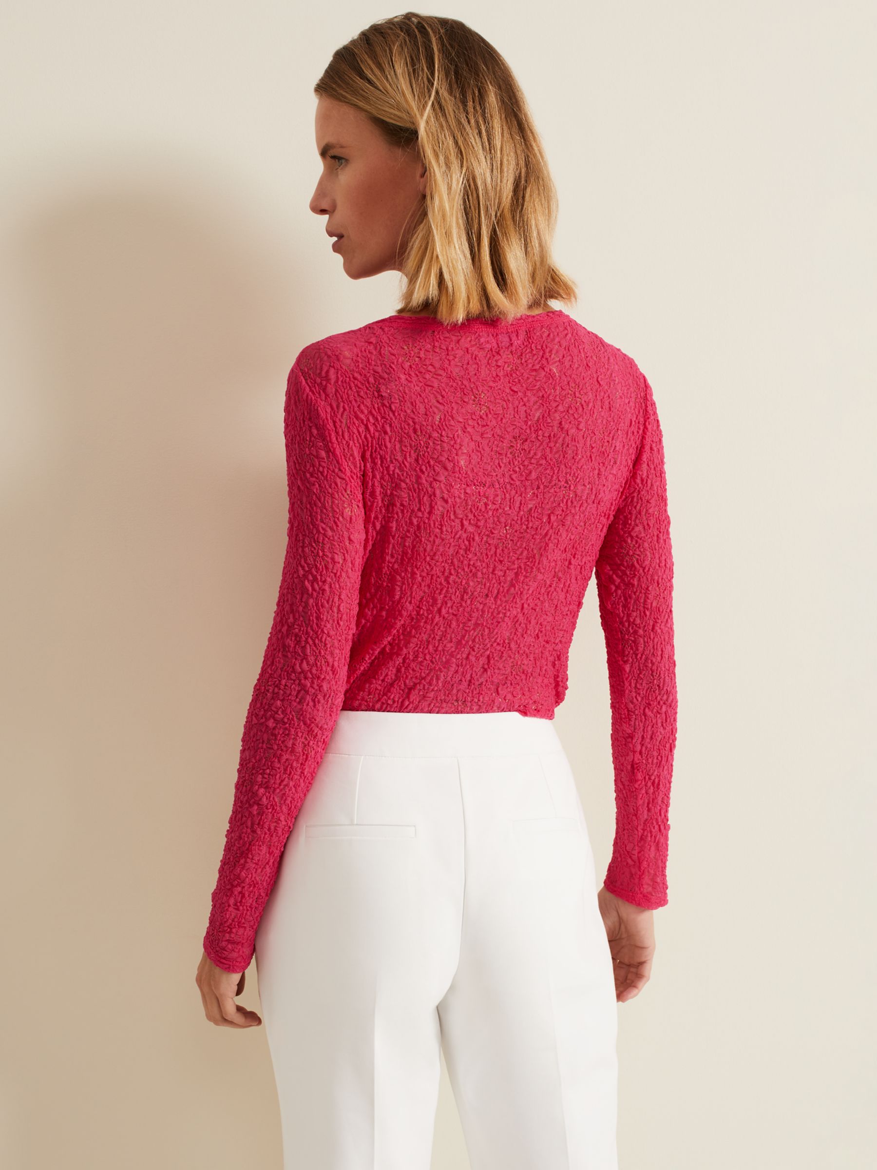 Buy Phase Eight Lainey Textured Top, Pink Online at johnlewis.com