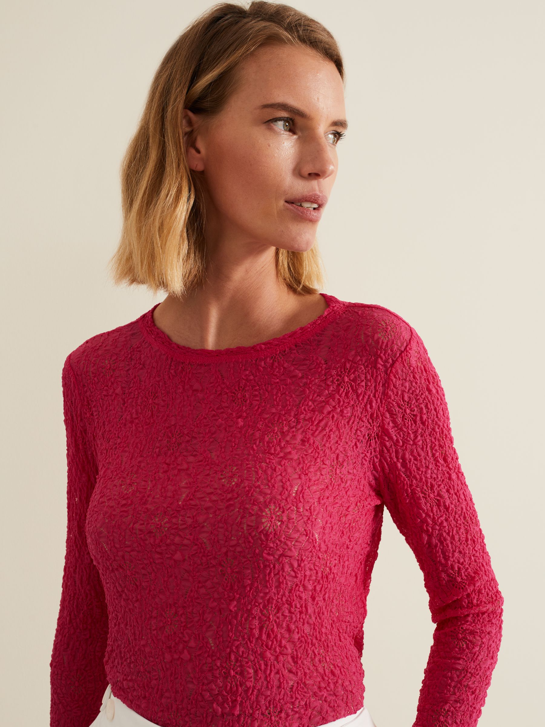 Buy Phase Eight Lainey Textured Top, Pink Online at johnlewis.com
